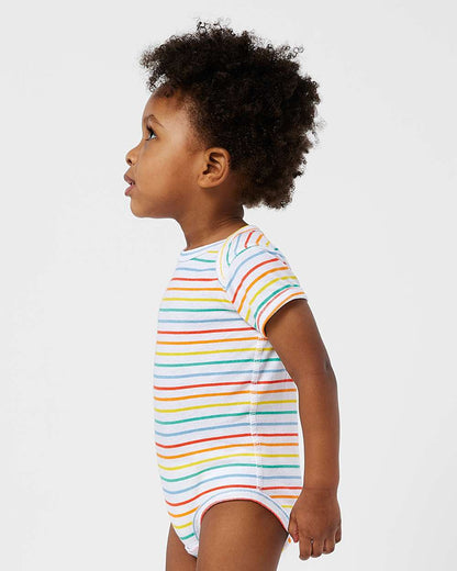Rabbit Skins Infant Fine Jersey Bodysuit 4424 #colormdl_Rainbow Stripe