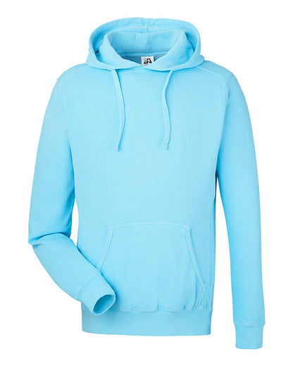 J. America Unisex Pigment-Dyed Fleece Hooded Sweatshirt 8730 #color_Capri