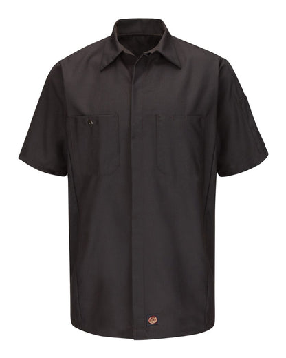Red Kap Men's Tall Short Sleeve Automotive Crew Shirt SY20T #color_Charcoal