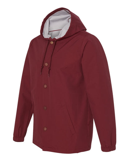 Independent Trading Co. Men's Water-Resistant Hooded Windbreaker EXP95NB #color_Cardinal