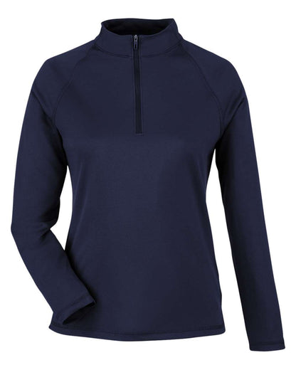 North End Women's Express Tech Performance Pique Quarter-Zip Pullover NE412W #color_Classic Navy