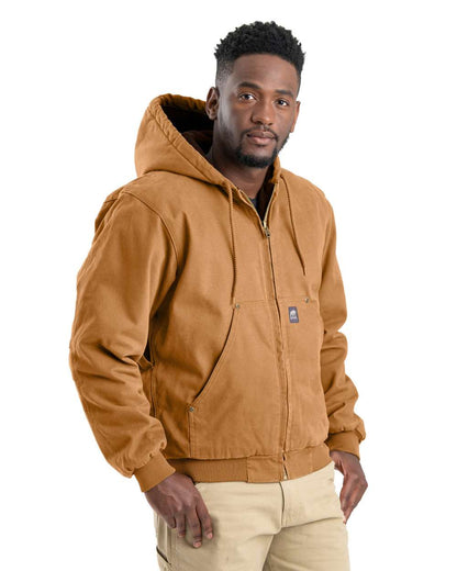 Berne Apparel Men's Tall Heartland Washed Cotton Duck Hooded Jacket HJ375T #colormdl_Brown Duck