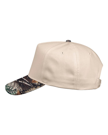 Valucap Five-Panel Twill Cap 8869 #color_Natural/ Realtree All Purpose