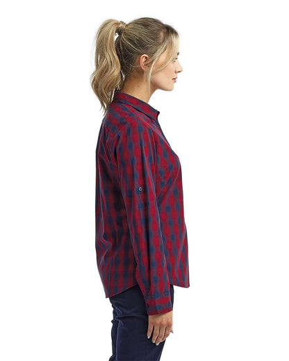 Artisan Collection by Reprime Women's Mulligan Check Cotton Dress Shirt RP350 #colormdl_Red/ Navy