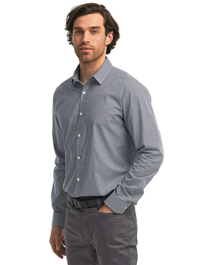 Artisan Collection by Reprime Men's Microcheck Gingham Cotton Shirt RP220 #colormdl_Navy/ White