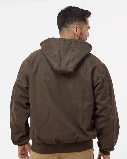 DRI DUCK Men's Tall Cheyenne Boulder Cloth™ Hooded Jacket with Tricot Quilt Lining 5020T #colormdl_Tobacco