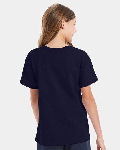 Hanes Essential-T Youth T-Shirt 5480 #colormdl_Athletic Navy