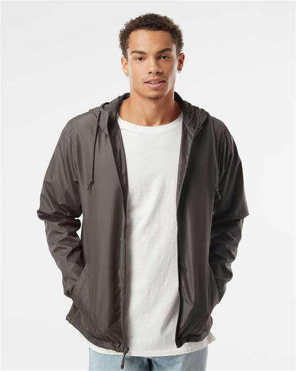Independent Trading Co. Men's Lightweight Windbreaker Full-Zip Jacket EXP54LWZ #colormdl_Graphite