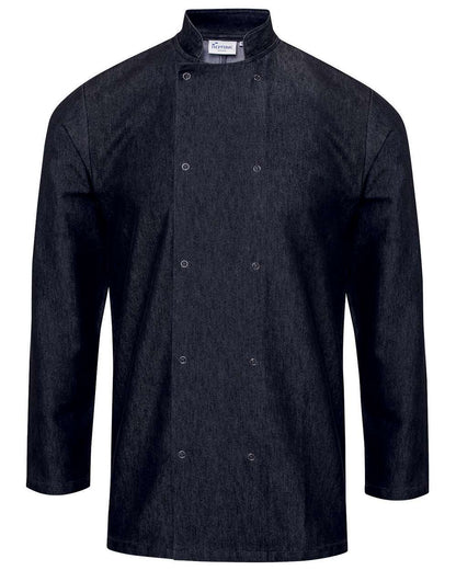 Artisan Collection by Reprime Unisex Denim Chef's Jacket RP660 #color_Black Denim