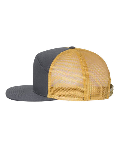 Richardson Seven-Panel Trucker Cap 168 #color_Charcoal/ Old Gold