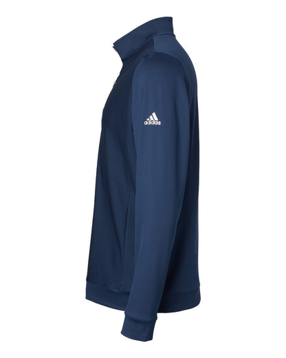 Adidas Men's Textured Quarter-Zip Pullover A295 #color_Collegiate Navy