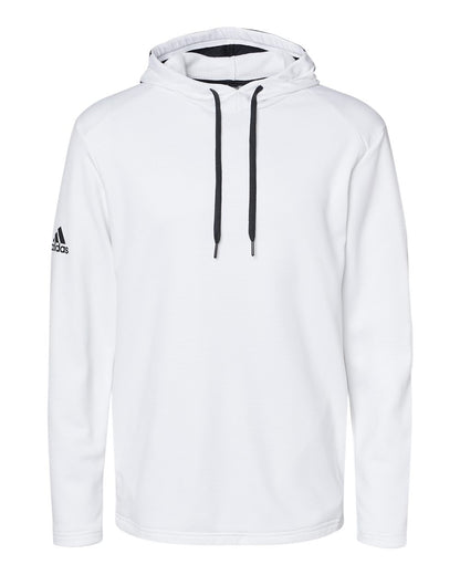 Adidas Men's Textured Mixed Media Midweight Hooded Sweatshirt A530 #color_White