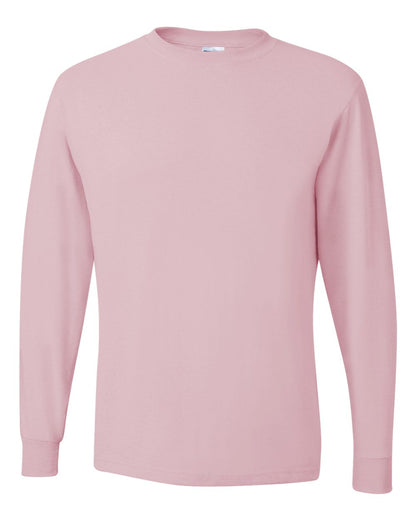 JERZEES Men's Dri-Power® Long Sleeve 50/50 T-Shirt 29LSR #color_Classic Pink