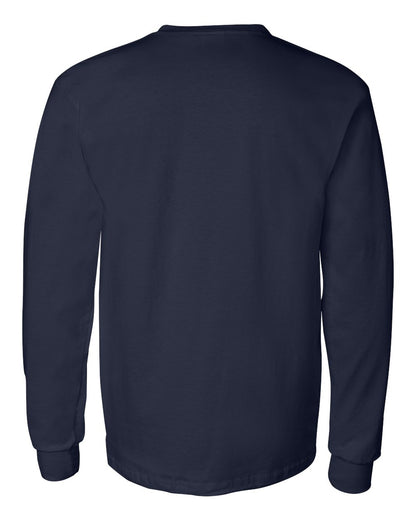 Gildan Unisex Ultra Cotton® Long Sleeve Pocket T-Shirt 2410 #color_Navy