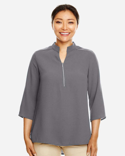 Devon & Jones Women's Perfect Fit™  Three-Quarter Sleeve Crepe Tunic DP611W #colormdl_Graphite
