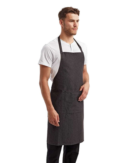 Artisan Collection by Reprime Recycled Pocket Bib Apron RP154 #colormdl_Black Denim