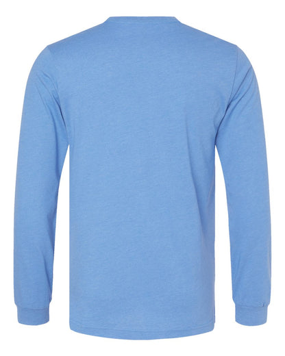 BELLA + CANVAS Heather CVC Long Sleeve Tee 3501CVC #color_Heather Carolina Blue