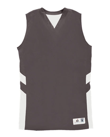 Alleson Athletic B-Pivot Reversible Women's Tank Top 8966 #color_Graphite/ White