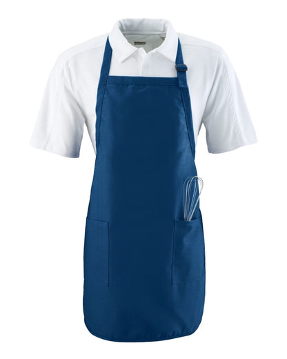 Augusta Sportswear Full Length Apron with Pockets 4350 #color_Navy