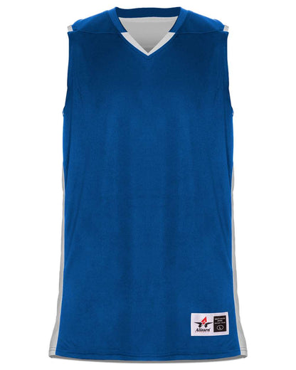 Alleson Athletic Youth Crossover Reversible Jersey 590RSPY #color_Royal/ White