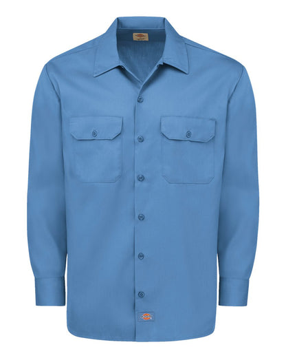Dickies Men's Tall Long Sleeve Work Shirt 5574T #color_Gulf Blue