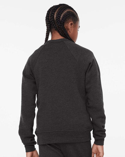 BELLA + CANVAS Youth Sponge Fleece Crewneck Sweatshirt 3901Y #colormdl_Dark Grey Heather