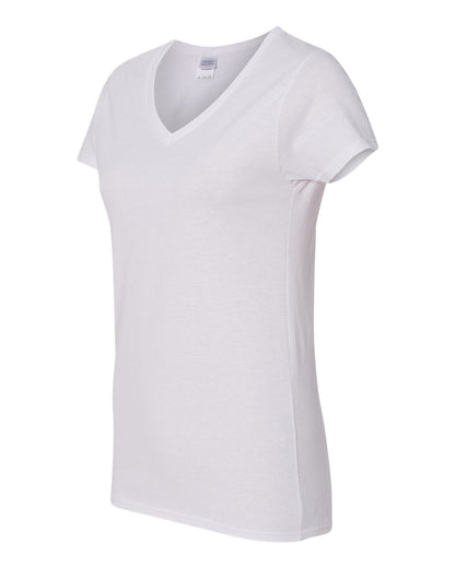 Gildan Women's Heavy Cotton™ V-Neck T-Shirt 5V00L #color_White