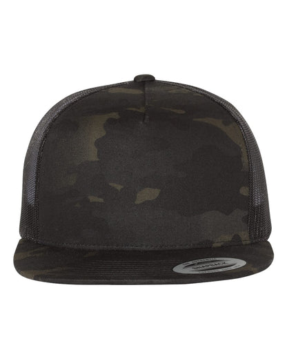 YP Classics Five-Panel Classic Trucker Cap 6006 #color_Multicam Black/ Black