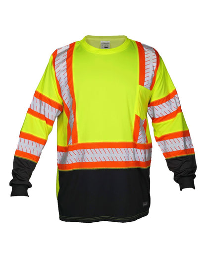 Kishigo Unisex DOT Class 3 Long Sleeve T-Shirt 9181 #color_Lime