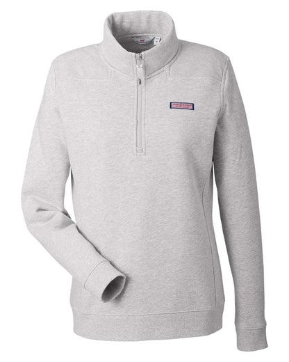 vineyard vines Women’s Collegiate Shep Quarter-Zip Sweatshirt K002795 #color_Grey Heather