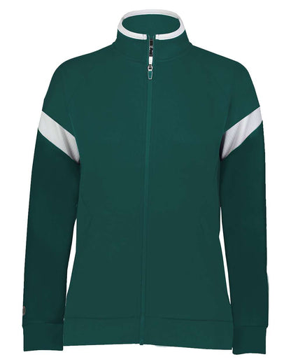 Holloway Women's Limitless Full-Zip Jacket 229779 #color_Dark Green/ White/ Dark Green