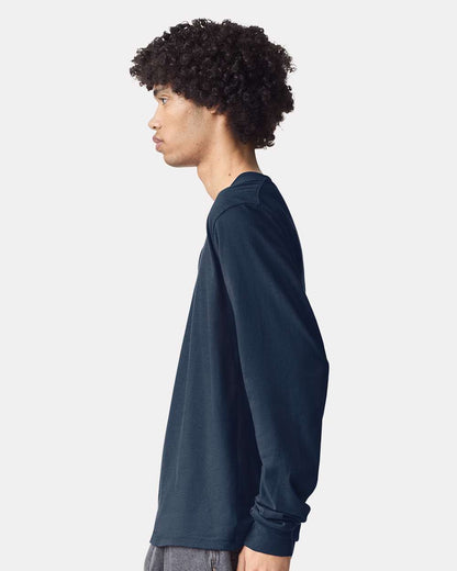American Apparel Unisex Fine Jersey Long Sleeve Tee 2007 #colormdl_Sea Blue