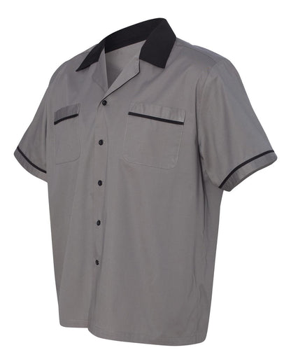 Hilton Men's GM Legend Bowling Shirt HP2244 #color_Steel/ Black