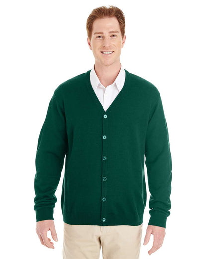 Harriton Men's Pilbloc™ V-Neck Button Cardigan Sweater M425 #colormdl_Hunter