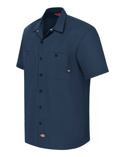 Dickies Men's Tall Industrial Short Sleeve Work Shirt S535T #color_Dark Navy