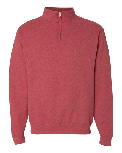 JERZEES Unisex Nublend® Cadet Collar Quarter-Zip Sweatshirt 995MR #color_Vintage Heather Red
