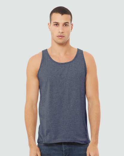 BELLA + CANVAS Heather CVC Tank 3480CVC #colormdl_Heather Navy