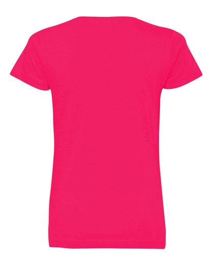 LAT Women's Fine Jersey V-Neck Tee 3507 #color_Hot Pink