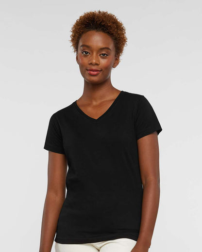 LAT Women's Fine Jersey V-Neck Tee 3507 #colormdl_Black