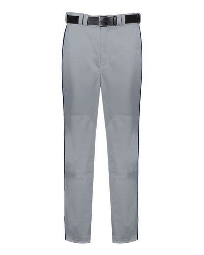 Russell Athletic Unisex 2.0 Piped Diamond Series Baseball Pants R11LGM #color_Baseball Grey/ Navy