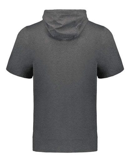 Holloway Youth Eco Revive™ Ventura Soft Knit Short Sleeve Hooded Sweatshirt 222605 #color_Carbon Heather