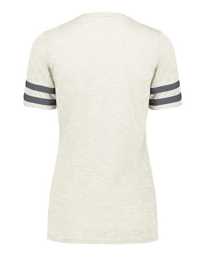 Holloway Women's Eco Revive™ Monterey V-Neck T-Shirt 223245 #color_Birch Heather/ Carbon Heather