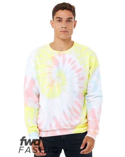 BELLA + CANVAS FWD Fashion Tie-Dyed Crewneck Sweatshirt 3945RD #color_Rainbow Pastel