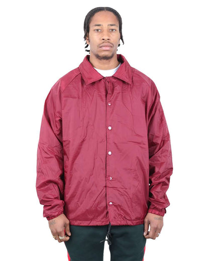 Shaka Wear Unisex Coaches Jacket SHCJ #colormdl_Burgundy