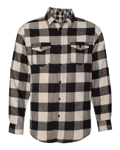 Burnside Yarn-Dyed Long Sleeve Flannel Shirt 8210 #color_Ecru/ Black Buffalo