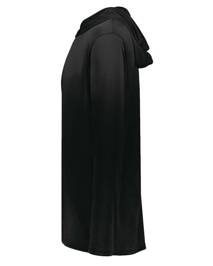 Holloway Youth Momentum Hooded Long Sleeve T-Shirt 222831 #color_Black