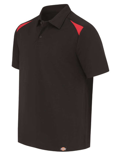 Dickies Team Performance Short Sleeve Work Shirt LS66 #color_Black/ English Red