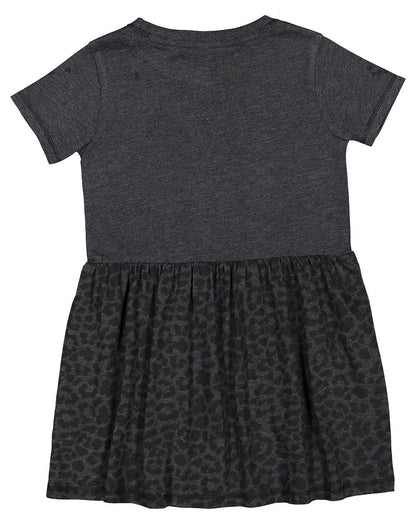 Rabbit Skins Toddler Fine Jersey Dress 5333 #color_Vintage Smoke/ Black Leopard