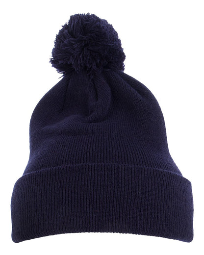 YP Classics Pom-Pom Cuffed Knit Beanie 1501P #color_Navy