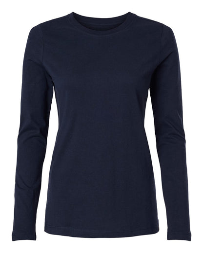 Jaanuu Women's RegenX Cotton Underscrub Long Sleeve T-Shirt W30002U #color_Midnight Navy